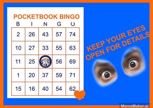 Pocketbook Bingo – COMING SOON!